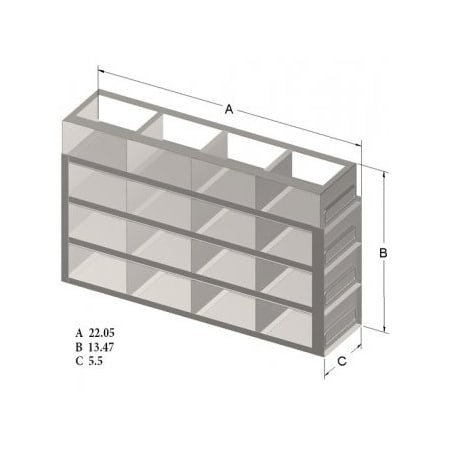 Custom Biogenic Slide-Out Freezer Rack, 3", 4x4 Array 247483